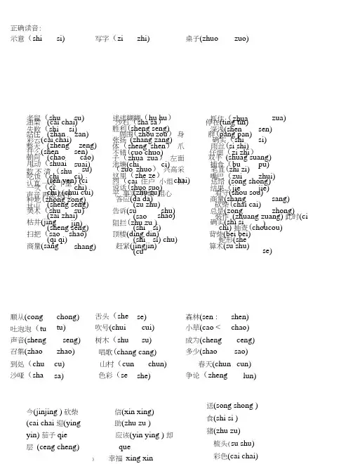 (超详细)语文S版一年级下册形近字、多音字、近意词、反.doc