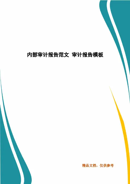 内部审计报告范文 审计报告模板