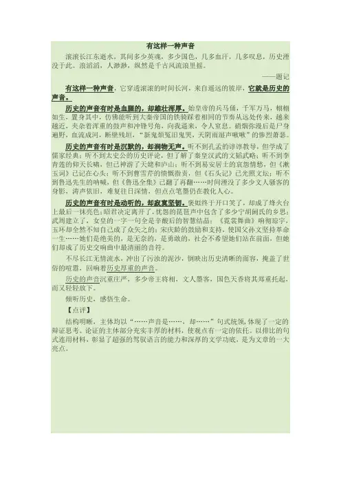 有这样一种声音范文
