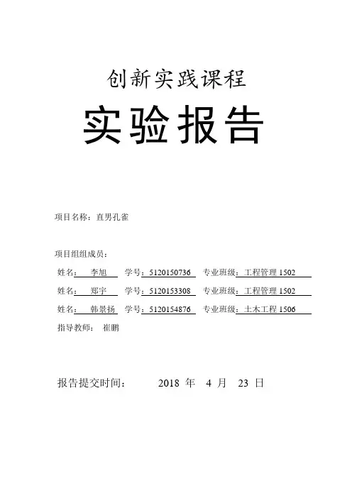 《创新实践》课程实验报告