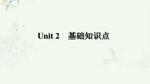 沪教牛津版九年级上册英语 Unit 2 基础知识点过关课件