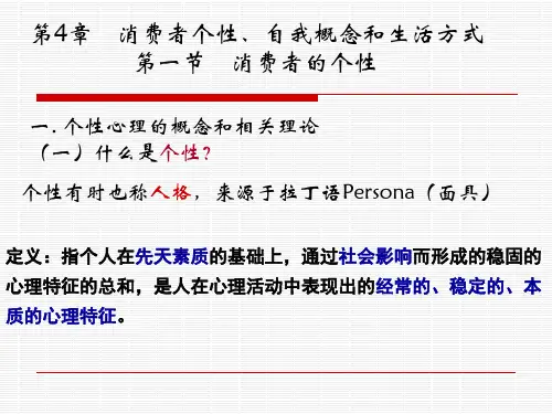 消费者个性心理特征