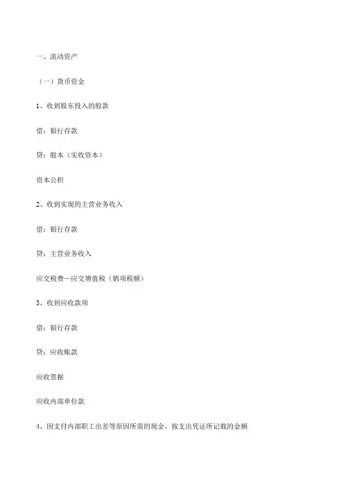 新准则会计分录大全