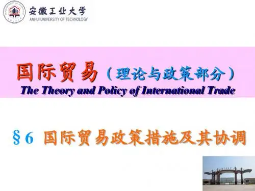 第六章 国际贸易政策措施及其协调
