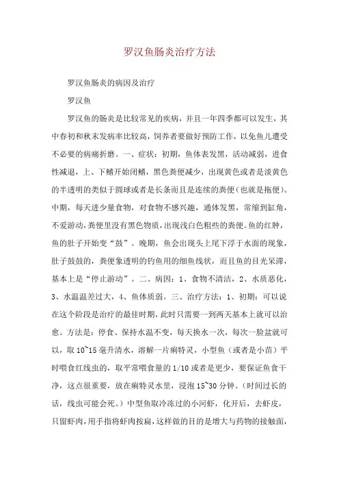 罗汉鱼肠炎治疗方法
