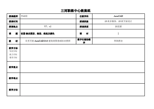 设置修改图层、线型、线宽及颜色