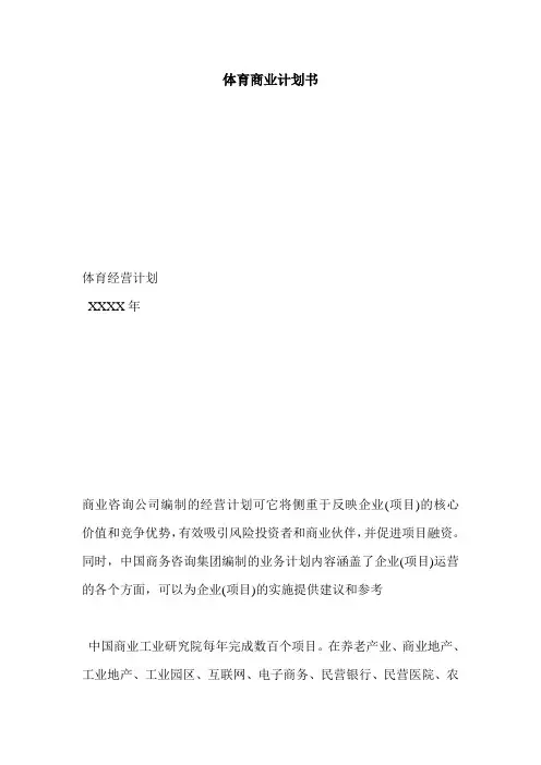 体育商业计划书