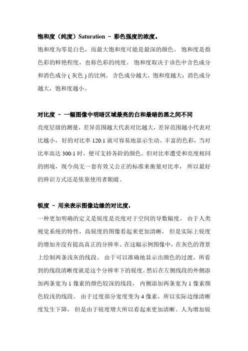 相机有关术语