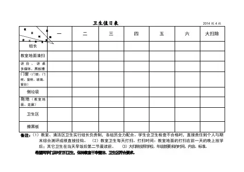 教室卫生值日表_2
