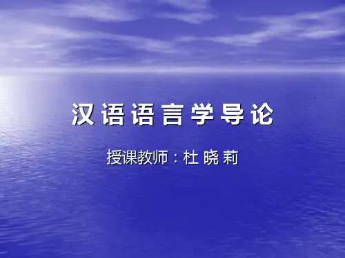 汉语言学导论全解