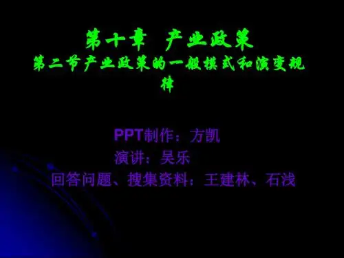 产业经济学第六组第三次演讲ppt