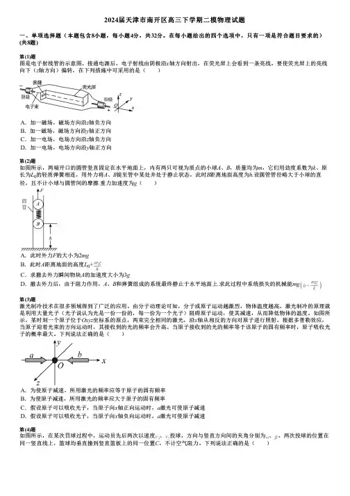 2024届天津市南开区高三下学期二模物理试题