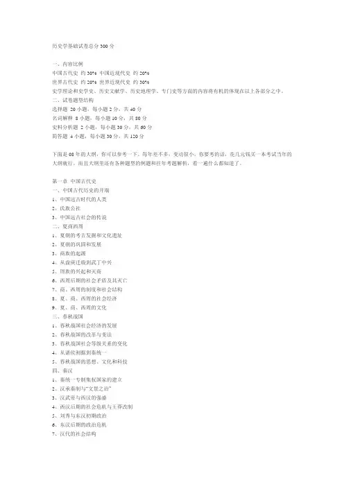 历史学考研大纲