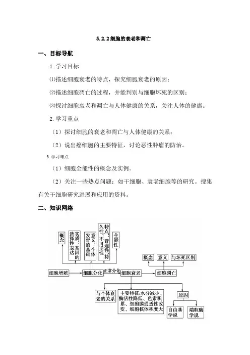 细胞衰老和凋亡学案