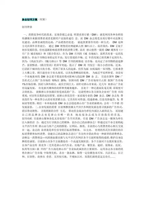 杂志创刊方案(初案)