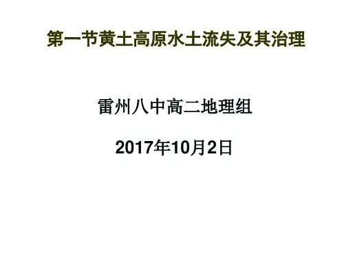 黄土高原水土流失的治理