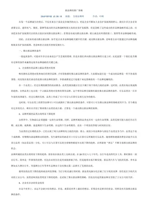 新品牌的推广策略