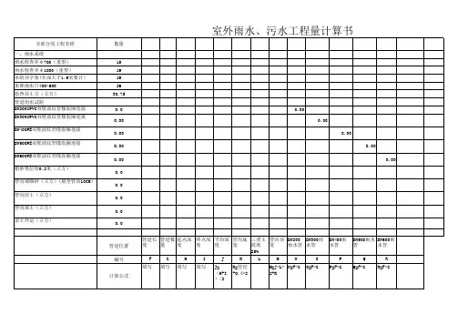预算表格室外给排水土方工程量自动计算表