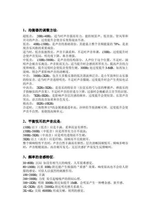 均衡器参数