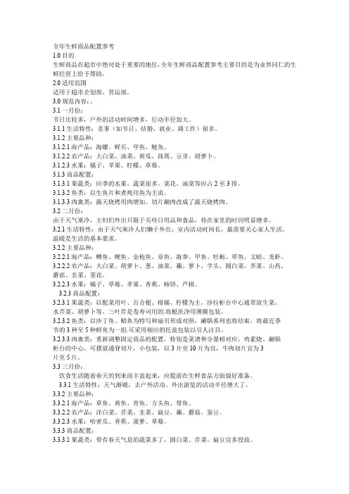 生鲜商品配置