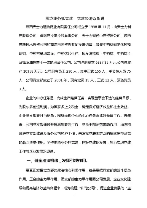 围绕业务抓党建  党建经济双促进