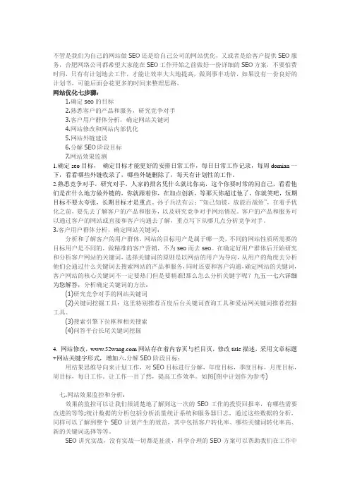 seo网站优化方案