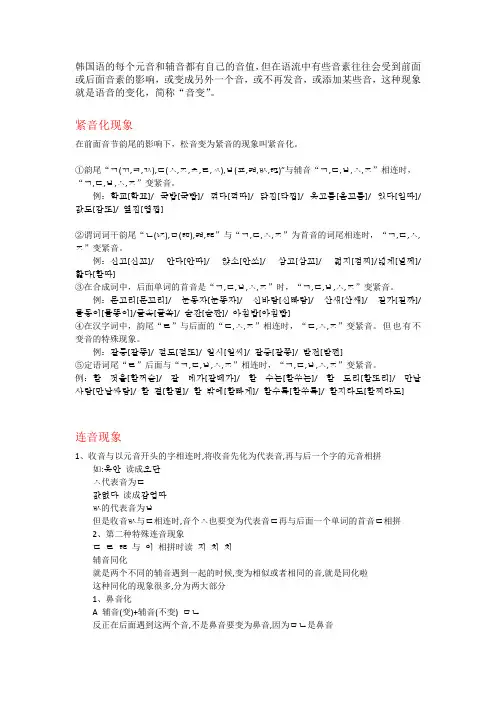 韩国语音变现象