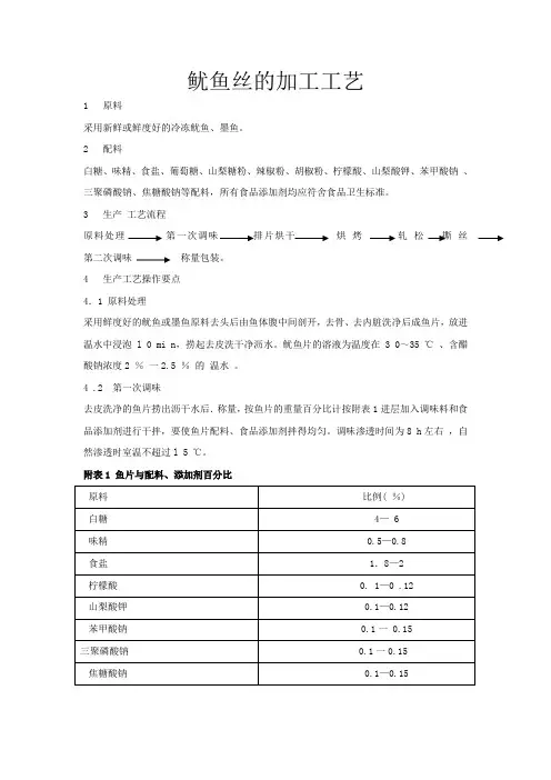 鱿鱼丝加工