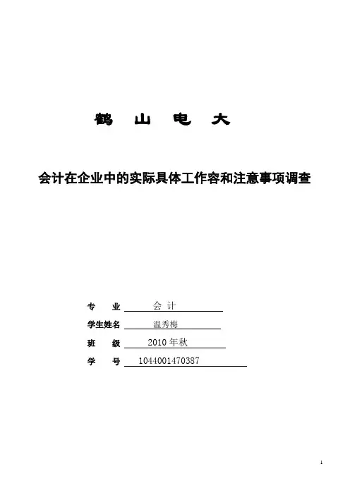 会计专业社会调查报告 2