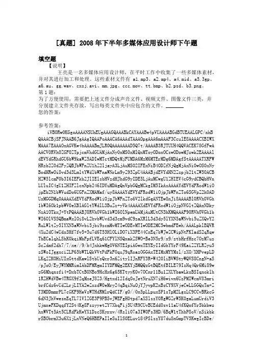 2008年下半年多媒体应用设计师下午题