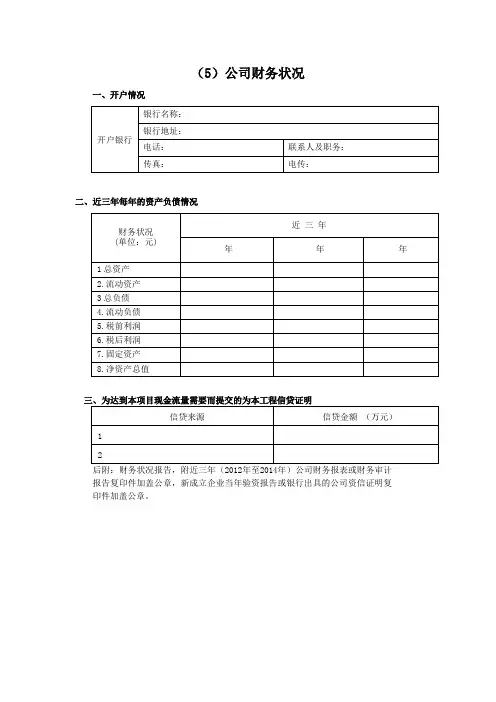 公司财务状况
