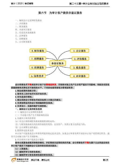 【实用文档】为审计客户提供非鉴证服务(1)