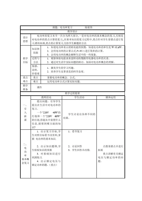 电功率复习