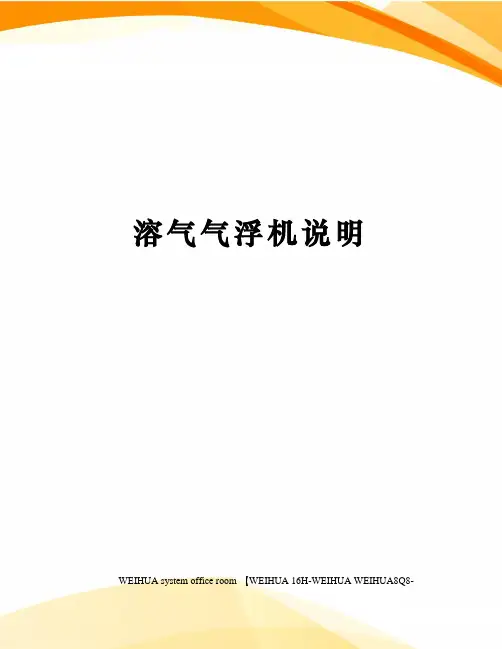 溶气气浮机说明修订稿