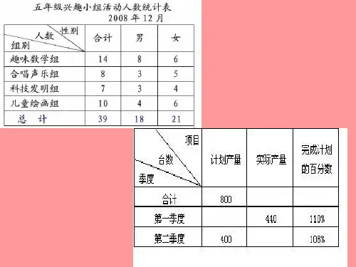 复式统计表_二下