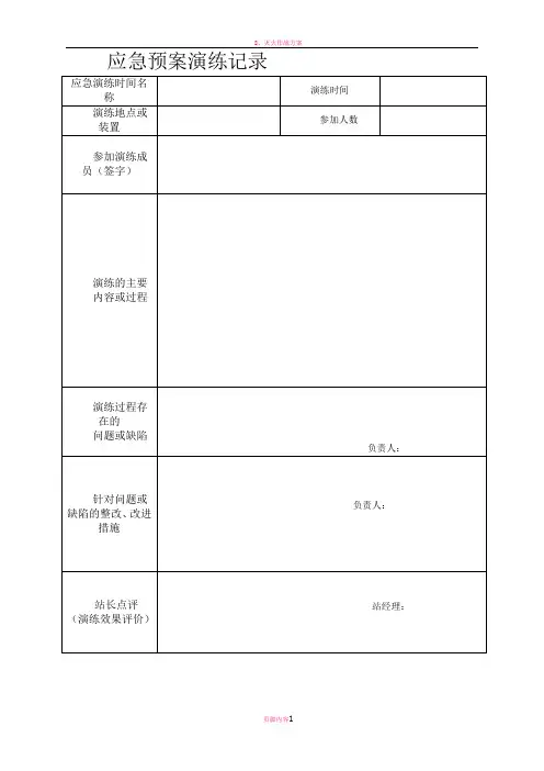 加油站应急预案演练记录