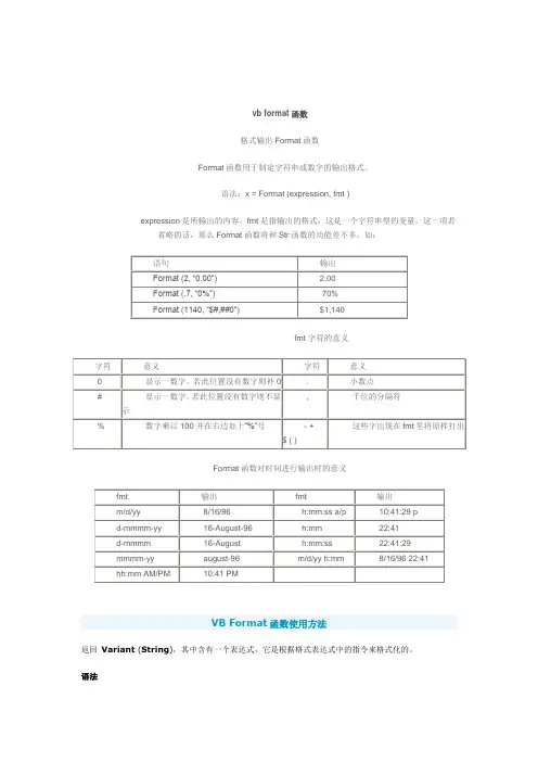 vb_format函数