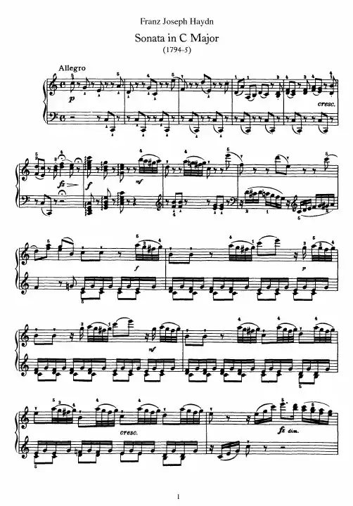 海顿c大调奏鸣曲