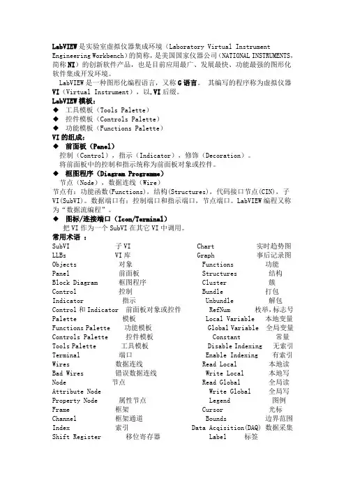 labview功能介绍