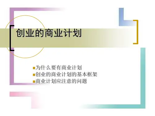 5创业计划书 精品课件