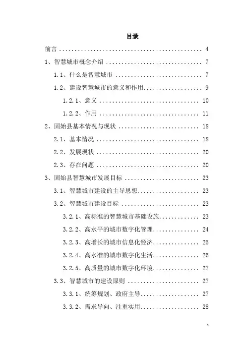 智慧城市项目建设计划书