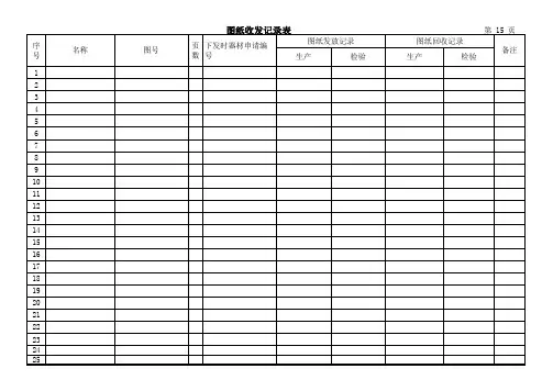 图纸收发记录表