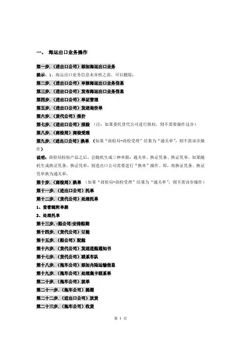 海运出口业务流程