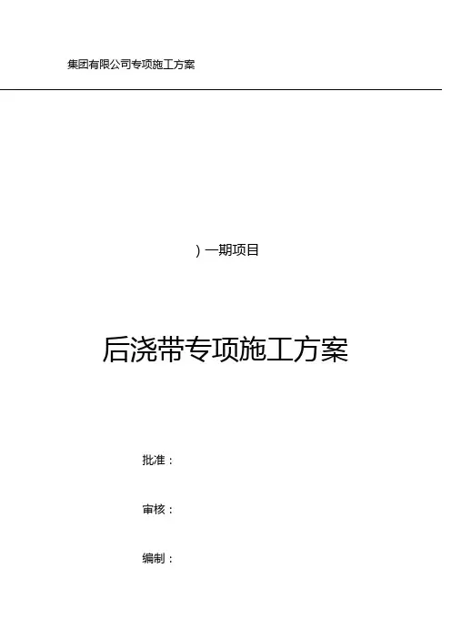后浇带专项施工组织方案