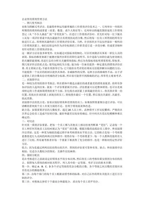 企业常用绩效管理方法