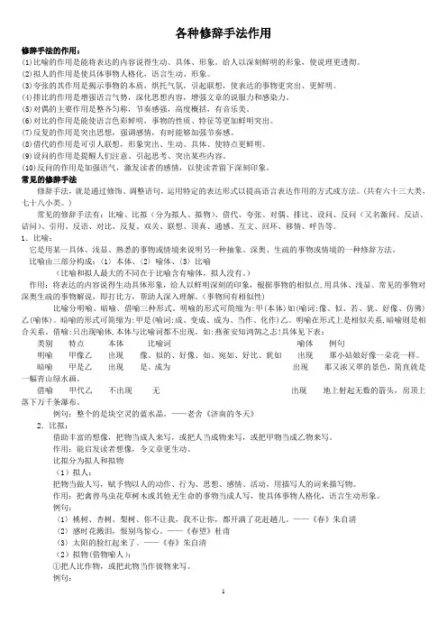 各种修辞手法作用[1]