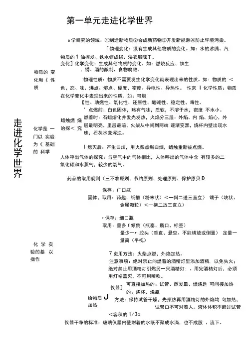 初中化学思维导图(精讲版)