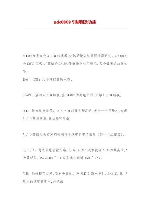 adc0809引脚图及功能