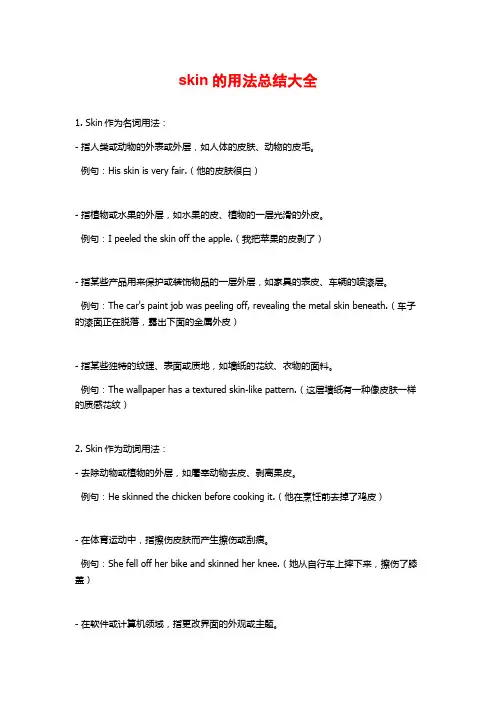 skin的用法总结大全