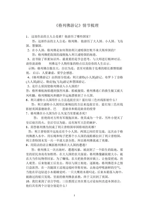 《格列佛游记》情节梳理